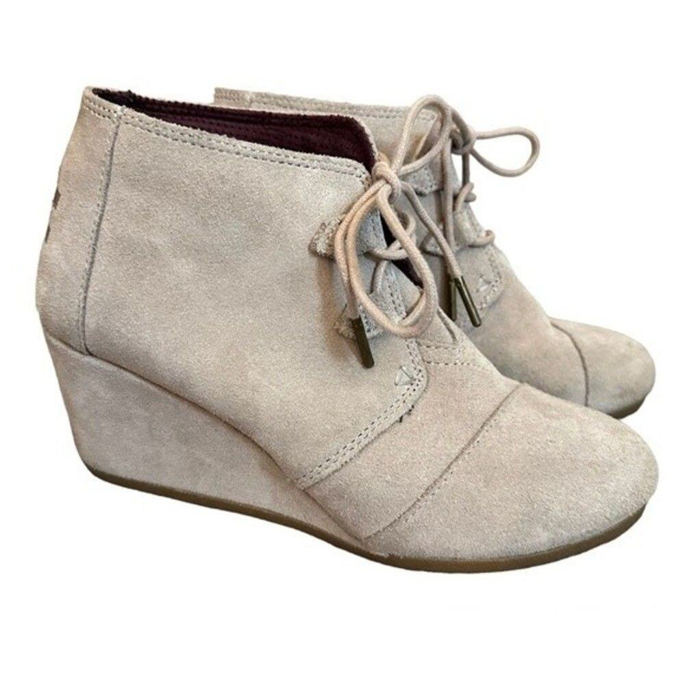 Toms Gold Kala Wedge Heel Bootie